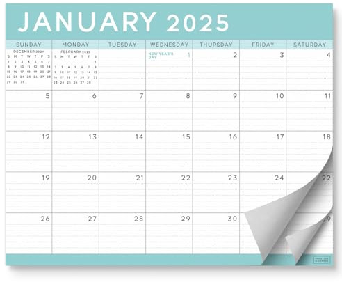 S&O Teal Magnetic Fridge Calendar from January 2025-June 2026 - Tear-Off Refrigerator Calendar to Track Events & Appointments - 18 Month Magnetic Planner for Fridge for Easy Planning-8x10 in.