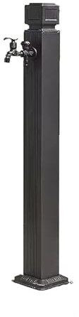 Colonne d'eau de jardin autoportante avec robinet résistant au gel pour l'hiver - Robinet d'eau pour fontaine de jardin - Noir 114 cm