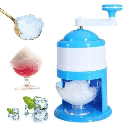 BEAHING Ice Crusher, Shaved Ice Machine Manual Ice Shaver DIY Crushed Ice Maker Portable Snow Cone Machine with Hand Crank for Party Making Snowcones, Crushed Ice Maker