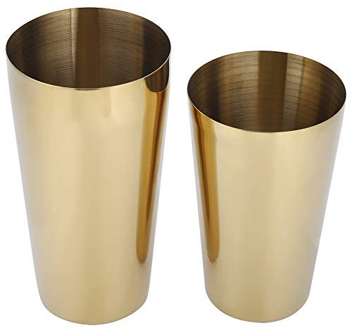 Tbest Cocteleras Kitchen 04 Coctelera de Acero Inoxidable Juego de 2 Piezas Coctelera Coctelera Hoe Arde (GOLD)
