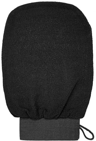 Peeling-Handschuh – Peeling und Entfernung abgestorbener Hautzellen, Behandlung eingewachsener Haare, Schwarz
