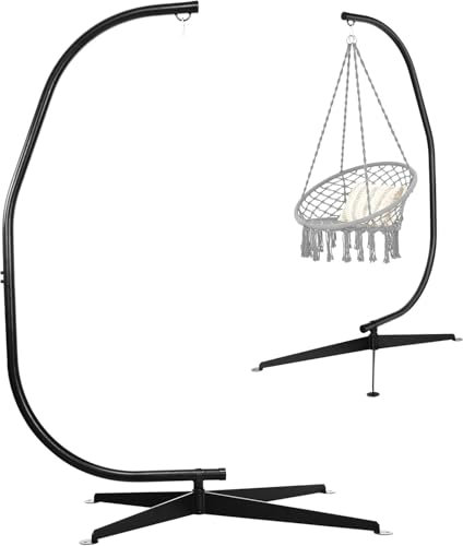 FANTASK Hängesesselgestell bis 150 kg belastbar, Hängesessel Gestell aus Metall, Hängesesselständer 207cm hoch für Hängestuhl