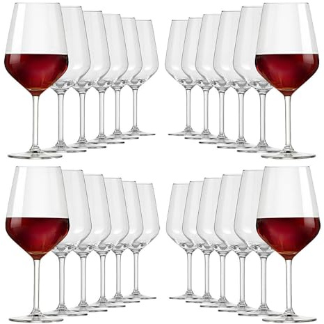 Murago - 24er Set Rotweingläser Elegance ca. 530 ml - Rotweinglas Weinglas Weingläser groß bauchig hochwertig für Wein 24 Stück spülmaschinenfeste Gläser für Rotwein Geschenk Wein Set