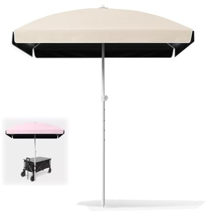 IMUNKT Ombrellone da Giardino Quadrato per Esterni 160x160cm, Ombrellone da Balcone Anti-UV, Ombrellone da Mercato, per Campeggio, Spiaggia, Patio, Terrazza(Apricot)