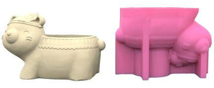 YIGZYCN Moule en silicone pour résine - Moule en silicone pour décoration d'intérieur - Ours 3D - Moule à bougies - Moules pour pots de fleurs pour travaux manuels