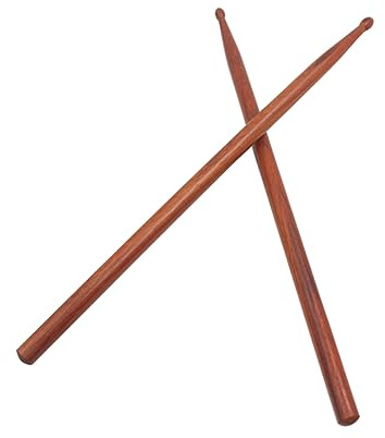 Sosoport Braune Trommelstöcke aus Hartholz mit Ovaler Spitze Komfortable Schlagzeugsticks ohne Lack für Schlagzeug Zubehör und Jugendbands Zufällige Farbe