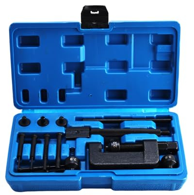 FreeTec 19-Piece Chain Breaker & Riveting Tool Kit | Motorcycle Bicycle ATV Chain Repair Tool with C-Frame, 3 Anvils & 5 Break Tips for #25–#630 Chains and Cam Chains