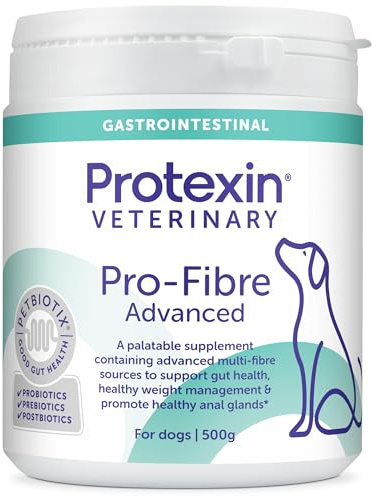 Protexin Veterinary Pro-Fibre Advanced for Dogs Supplement, 500g Pellets | Pre, Pro & Postbiotic Vet Strength Fibre Supplement, Supports Anal Gland Function & Digestive Health, Meat-Free Liver Flavour