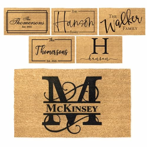 MRC Wood Products Personalized Custom Doormat - 18 x 30 - Durable Coir Fiber Mat for Indoor & Covered Outdoor Use (18 x 30)