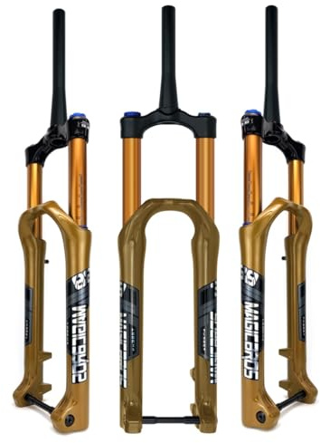 KANGXYSQ Downhill Fahrrad-Gabel 27,5/29 Zoll MTB Federgabel 1-1/2 Konischer Luftgabel Federweg 180 Mm Scheibenbremse Fahrrad-Vorderradgabel Steckachse 15 * 110 Mm Rebound-Einstellung