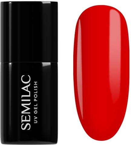 Semilac UV Nagellack 793 Rebel Rose 7 ml – Intensives Rot mit Neon-Orange, Hochglanz & 21 Tage Halt – Red Obsession Kollektion