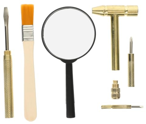 Juego de herramientas de excavación, dinosaurios, arqueología, martillo de metal, cincel, cepillo de madera, lupa para piedras preciosas, fósiles, minería, juguete profesional, paleontología, juego de
