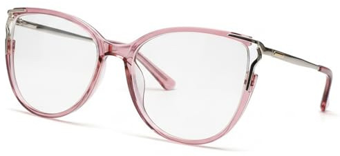 Blue Light Blocking Glasses, Clear Lens Computer Glasses with Tr Metal Frame Lightweight Eyeglasses for Women and Girls, Computer