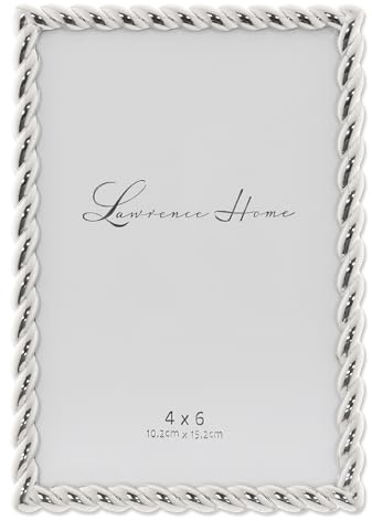 Lawrence Frames Rope Design Metal Frame, 4x6, Silver
