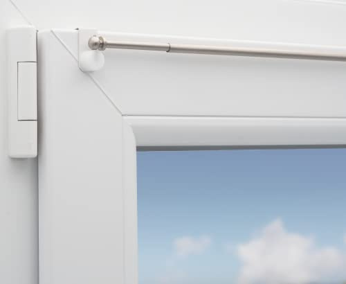 Gardinenstange Eleganz, ausziehbar, nickel matt, inkl. Fensterhaken/Befestigung für einen Klemmbereich 15-20 mm (80-120 cm ausziehbar)