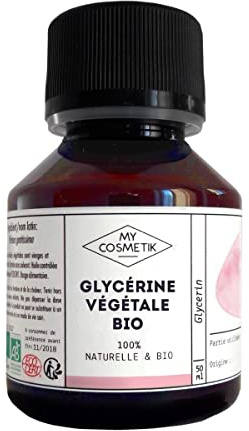MY COSMETIK - Bio Pflanzliches Glycerin 100% rein und natürlich - Kosmetischer Wirkstoff - Feuchtigkeitsspendend und weichmachend - 50 ml