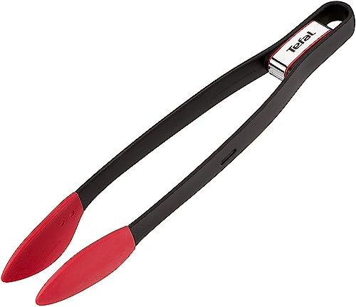 Tefal Ingenio K20607 Lebensmittelzange | Premium Küchenzange | Leicht zu reinigen | Spülmaschinengeeignet | Material: Kunststoff | Farbe: Schwarz / Rot