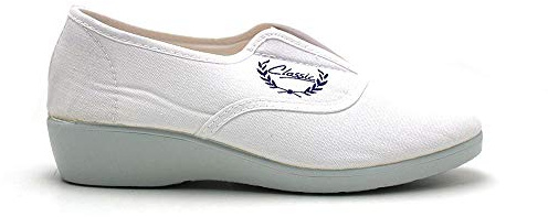Calzados Romero Zapatilla Deportiva Aerobic Lona Mujer Cuña 38Cm Ajuste Elástico Empeine Piso Goma Antidelizante