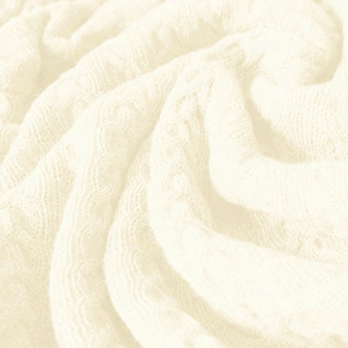 Lorenzo Cana Voluminöse Luxus Alpakadecke aus 100% Alpaka - Wolle vom Babyalpaka Naturweiss Fair Trade Decke Wohndecke gestrickt Sofadecke Tagesdecke Kuscheldecke 96247
