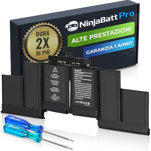 NinjaBatt A1582 A1493 Akku für Apple MacBook Pro Retina 13” A1502 [Frühzeitig 2015 Mitte 2014 Spät 2013]- Hohe Kapazität [75Wh/11,42V]
