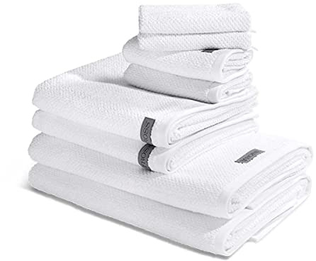 Ross - 8 teiliges Frottier-Set - Selection Bio-Baumwolle (2 X Wasch- 2 X Gäste- 2 X Dusch- 2 X Handtuch im Set) - 540 g/m2 - Baumwolle - Frottee - saugstark - weich und flauschig - Weiß