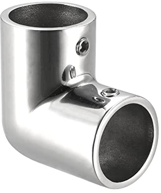 sourcing map Rail Coude Raccord 90 Degré 2 voies 316 Acier inoxydable Acier Tuyau Connecteur Polissage pour 25mm/1 OD Main courante Garde-corps