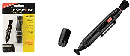 Lenspen NLP1 Reinigungsstift für Linsen & Hama Reinigungsstift zur Objektiv- und Filterreinigung, 12,5 cm lang, Lenspen, Schwarz