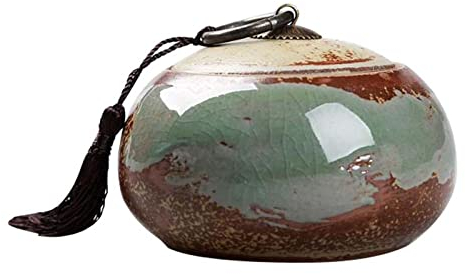 ZEALMAX Caja de té y recipiente de porcelana, tetera hermética y cad, organizador de té de cerámica