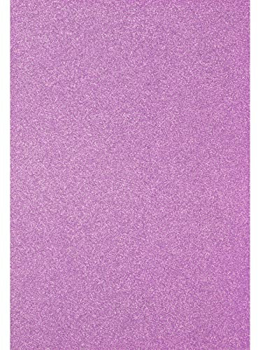 Florence Cartoncino glitterato – Cartoncino colorato A4 – viola lavanda – 5 fogli di carta – Carta per album di ritagli per realizzare biglietti e altri lavori con la carta, 250 g/m²