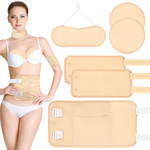 FENGQ Rizinusöl Packung, 6 Stück Wiederverwendbare Castor Oil Pack Wrap Organic, Rizinusöl Packung Kit Bio für Bauch Wade Knie Hals und Brust zur Leberentgiftung, Muskelschmerzen, Nackenentspannung