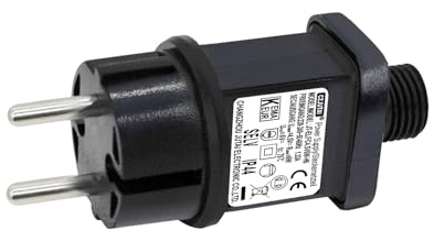 Transformateur LED 4,5V 6W CZJUTAI IP44 Alimentation pour éclairage de Noël avec prise - Prise européenne (socle à vis - mode commuté - EL/FC4,5V6W)