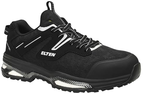 ELTEN Sicherheitsschuhe York XXE Black Low ESD S1P, Damen und Herren, Textil, Stahlkappe, leicht, sportlich 43, Schwarz