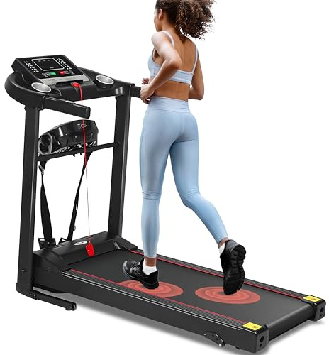 FK Sports Folding Treadmill With Multifunctional Massager for Home, 2.0 HP Incline Treadmill With Adjustable Speeds 1-12km/h, Motorized Running Machine With LED Screen