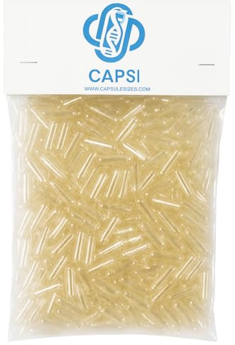 CAPSI Capsule Vuote Vegetariane HPMC – Taglia 0, Confezione da 1000 – Senza Gelatina, Vegane, Halal & Kosher, Transparenti
