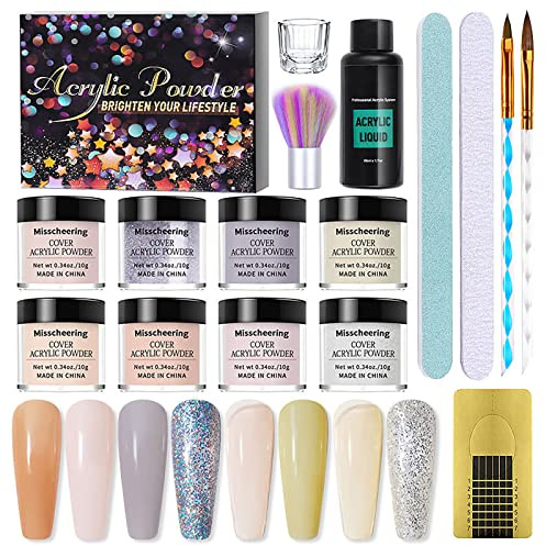 RoseFlower Set di Polveri Acriliche per Unghie, Kit polvere per unghie acrilica per principianti, con kit di polvere acrilica rosa trasparente a 3 colori #11