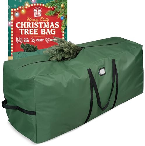 Holiday Cheer Christmas Tree Storage Bag – Heavy Duty Christmas Tree Bag Fits Up to 7.5ft Tall Artificial Christmas Tree, Waterproof with Durable Handles & Zipper – Xmas Tree Storage Bag (Green)