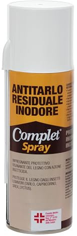 Avilia Antitarlo Residuale Spray Inodore 200ml - Protezione Discreta ed Efficace per il Legno | Insetticida Risanante per Mobili Antichi e Decorazioni Delicate