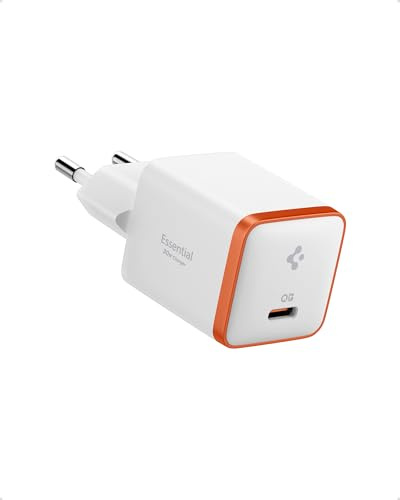 Spigen ArcStation Essential 30W Chargeur USB C Rapide [Compact & Chargeur PPS] GaN Mini Prise Chargeur Rapide PD 3.0 Compatible avec iPhone 17/16/15/14/13 Pro Max Air Samsung S25 Pixel 10/9 - Blanc