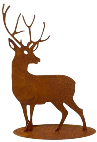 Dadeldo Living & Lifestyle Hirsch Dekofigur Edelrost Metall 30x20cm Weihnachtsdeko