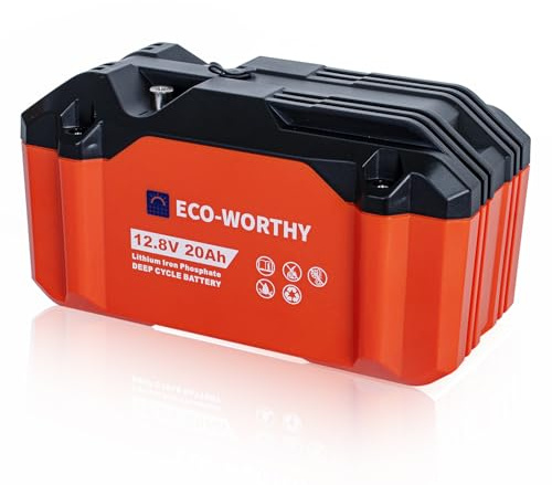 ECO-WORTHY 12V 20Ah LiFePO4 Lithium Battery with DC Adapter
