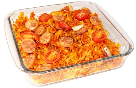 CGNWEEPS 8×8in Square Glass Baking Dish, 1.6QT Glass Baking Pan, Baking Dishes for Oven