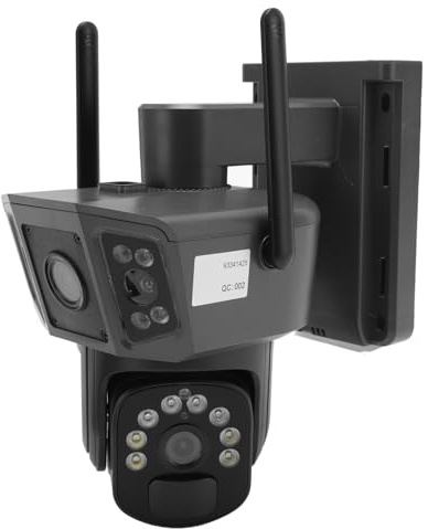 Annadue Caméras de sécurité Solaires 4K D'extérieur sans Fil, Caméras Solaires PTZ à Double Objectif avec Détection Humaine AI, Surveillance en Temps Réel, Caméras Extérieures HD 8MP