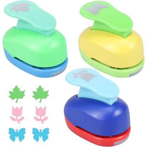 Set di 3 punzonatrici per carta, set di punzonatrici a motivi, set di punzonatrici per bambini, punzonatrici per carta per carta fai da te, scrapbook, album fotografici, artigianato per il fai da te
