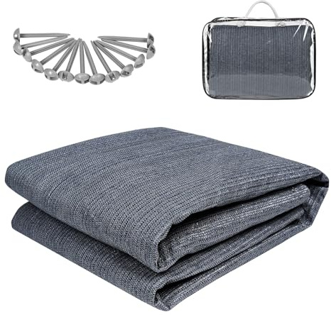 XINZI Förtältmatta, campingmatta, tältmatta med bärväska och fästingar, halkfritt tältunderlag, markismatta av HDPE-plast, utomhus, campingmatta, tältgolv, mjuk för tält, husbil (250 x 250 cm)