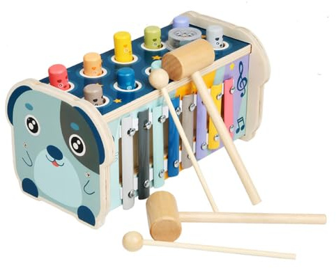 POFET Hammerspiel, Maulwurfsspiel und Zahlenlabyrinth, Hammerspiel, Xylophon, Konzentrationstraining, geeignet als Geburtstagsgeschenk für Mädchen und Jungen