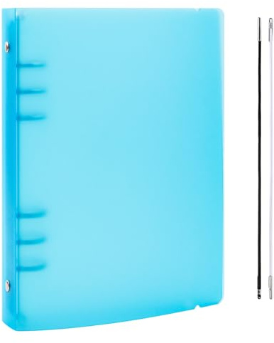 OTCRAFT Copertina per raccoglitori ad anelli, formato A5, trasparente, in morbido PVC, per quaderni ricaricabili, con superficie opaca per riporre timbri e matrici (blu)