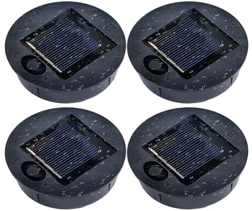 4 Pieces Solar Lights Replacement Top, Replacement Solar Panel for Garden Lights String Light, Light Bulb Replacement Part for Yard, Garden, Patio, Lantern