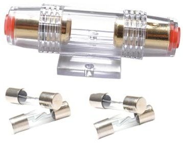 FUNOMOCYA 4pezzi Portafusibile Per Auto Agu Con Filo Sezione e Fusibili Da Amp Montaggio Audio Alloggiamento in Acrilico Trasparente Ad Alta Temperatura