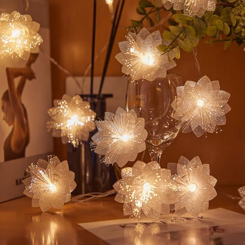 ENLACE Blumen Lichterkette, 2M 10 LED, Warmweiß
