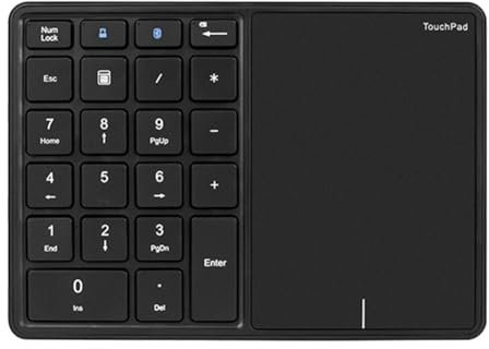 Wrtysully Teclado Numérico Bluetooth con Panel Táctil Teclado Numérico Inalámbrico USB Recargable para Android, iOS